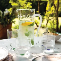38 cl - Zafferano Patèa Bicchiere Acqua Punti Colorati in Vetro Borosilicato - Set 6 Pezzi