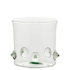 38 cl - Zafferano Patèa Bicchiere Acqua Punti Colorati in Vetro Borosilicato - Set 6 Pezzi