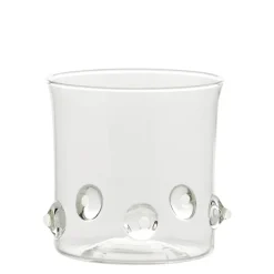 38 cl - Zafferano Patèa Bicchiere Acqua Punti Colorati in Vetro Borosilicato - Set 6 Pezzi