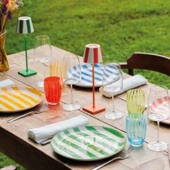 32 cl - Zafferano Perle Bicchiere Acqua Pallini Bianchi in Vetro - Set 6 Pezzi