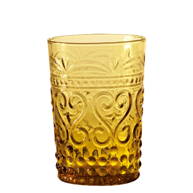 27 cl - Zafferano Provenzale Bicchiere Acqua in Vetro - Set 6 Pezzi