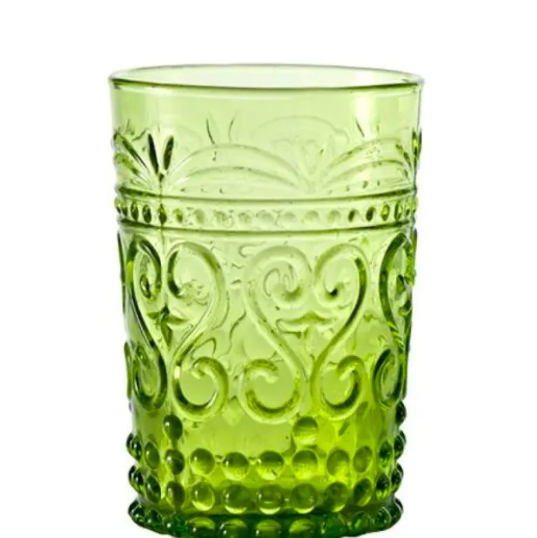 27 cl - Zafferano Provenzale Bicchiere Acqua in Vetro - Set 6 Pezzi