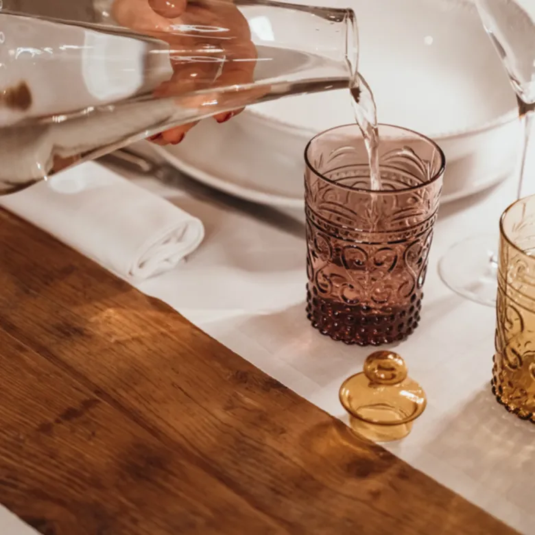 27 cl - Zafferano Provenzale Bicchiere Acqua in Vetro - Set 6 Pezzi