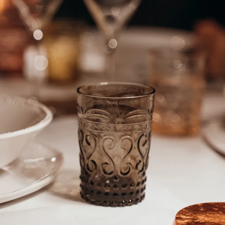 27 cl - Zafferano Provenzale Bicchiere Acqua in Vetro - Set 6 Pezzi