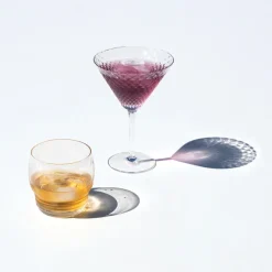 45 cl - Zafferano Righe Bicchiere Bibita In Vetro - Set 4 Pz