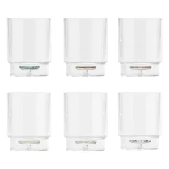 35 cl - Zafferano Teca Terrazzo Bicchiere Acqua Fatto a Mano In Vetro Borosilicato Set 6 Pz