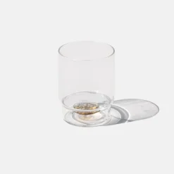 35 cl - Zafferano Teca Terrazzo Bicchiere Acqua Fatto a Mano In Vetro Borosilicato Set 6 Pz