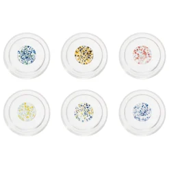 35 cl - Zafferano Teca Terrazzo Bicchiere Acqua Fatto a Mano In Vetro Borosilicato Set 6 Pz