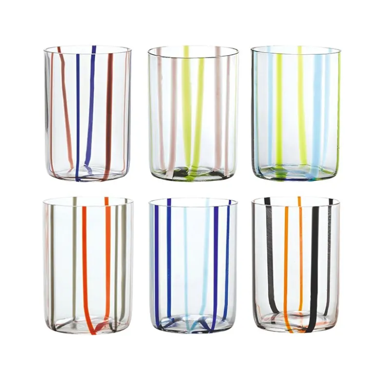 35 cl - Zafferano Tirache Bicchiere Acqua in Vetro Borosilicato - Set 6 Pezzi