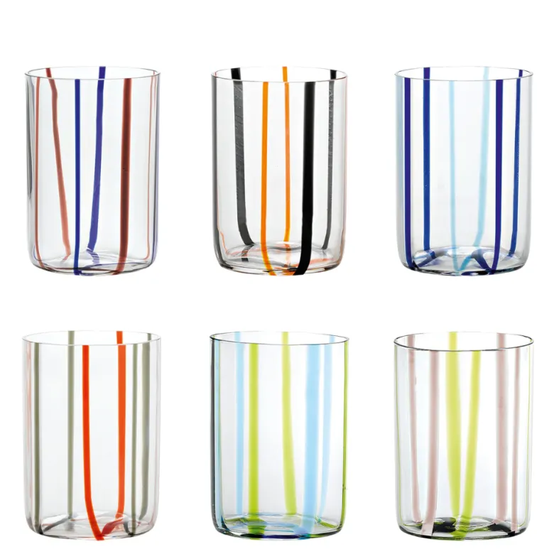 35 cl - Zafferano Tirache Bicchiere Acqua in Vetro Borosilicato - Set 6 Pezzi