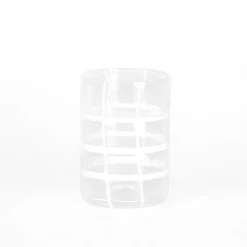 35 cl - Zafferano Twiddle Bicchiere Acqua A Righe in Vetro Soffiato - Set 6 Pezzi