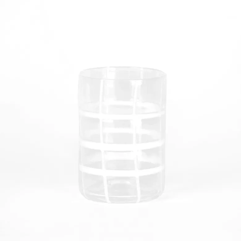 35 cl - Zafferano Twiddle Bicchiere Acqua A Righe in Vetro Soffiato - Set 6 Pezzi