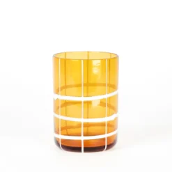 35 cl - Zafferano Twiddle Bicchiere Acqua A Righe in Vetro Soffiato - Set 6 Pezzi