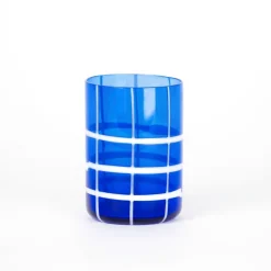 35 cl - Zafferano Twiddle Bicchiere Acqua A Righe in Vetro Soffiato - Set 6 Pezzi