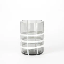 35 cl - Zafferano Twiddle Bicchiere Acqua A Righe in Vetro Soffiato - Set 6 Pezzi