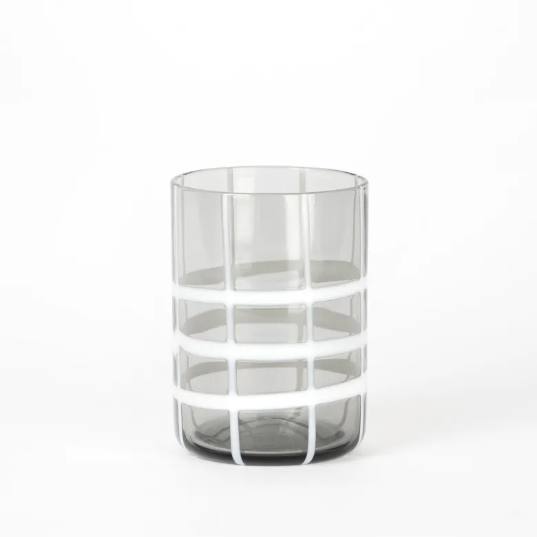 35 cl - Zafferano Twiddle Bicchiere Acqua A Righe in Vetro Soffiato - Set 6 Pezzi