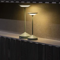 22 cm - Abert Tempo Mini Lampada Da Tavolo Ricaricabile In Alluminio