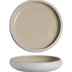 22 cm - Alberoshop Sandy Piatto Fondo In Stoneware Set 4 Pz