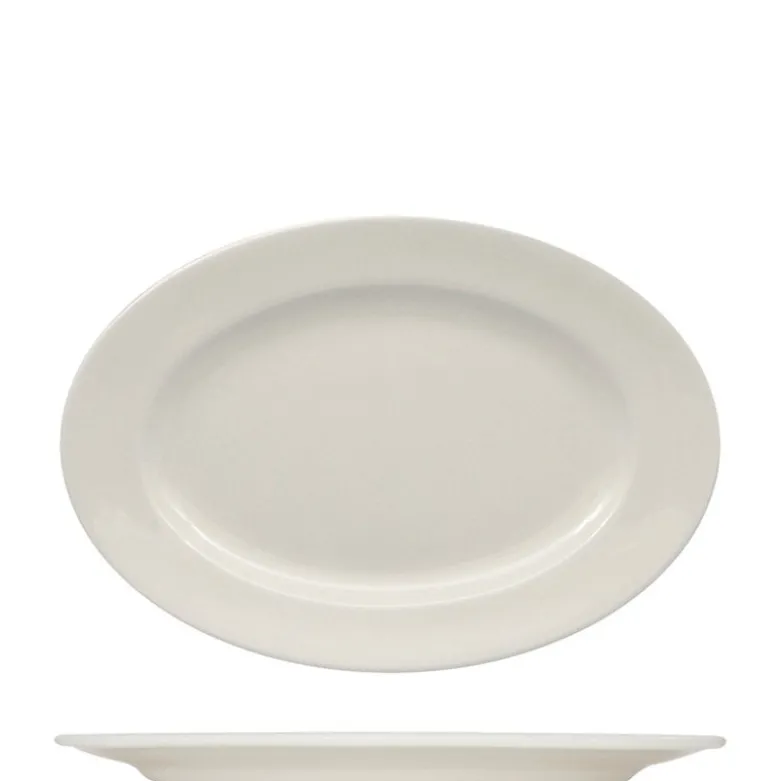 28 cm - Ariane Prime Piatto Vassoio Ovale In Porcellana - Set 12 Pz