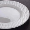 32 cm - Ariane Ripple Piatto Vassoio Ovale In Porcellana - Set 6 Pz