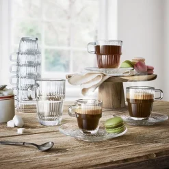 14 cm - Bormioli Rocco Barshine Tea Piattino Tazza Te Mug In Vetro Set 6 Pz