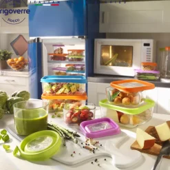 12 cm - Bormioli Rocco Frigoverre Fun Contenitore Per Alimenti Rotondo In Vetro
