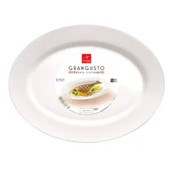 35 cm - Bormioli Rocco Grangusto Piatto Portata In Vetro Opale Temperato - Set 6 Pz