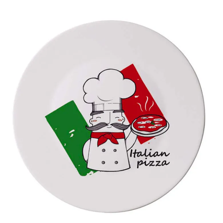 33 cm - Bormioli Rocco Ronda Piatto Pizza In Vetro Opale Temperato - Set 2 Pz