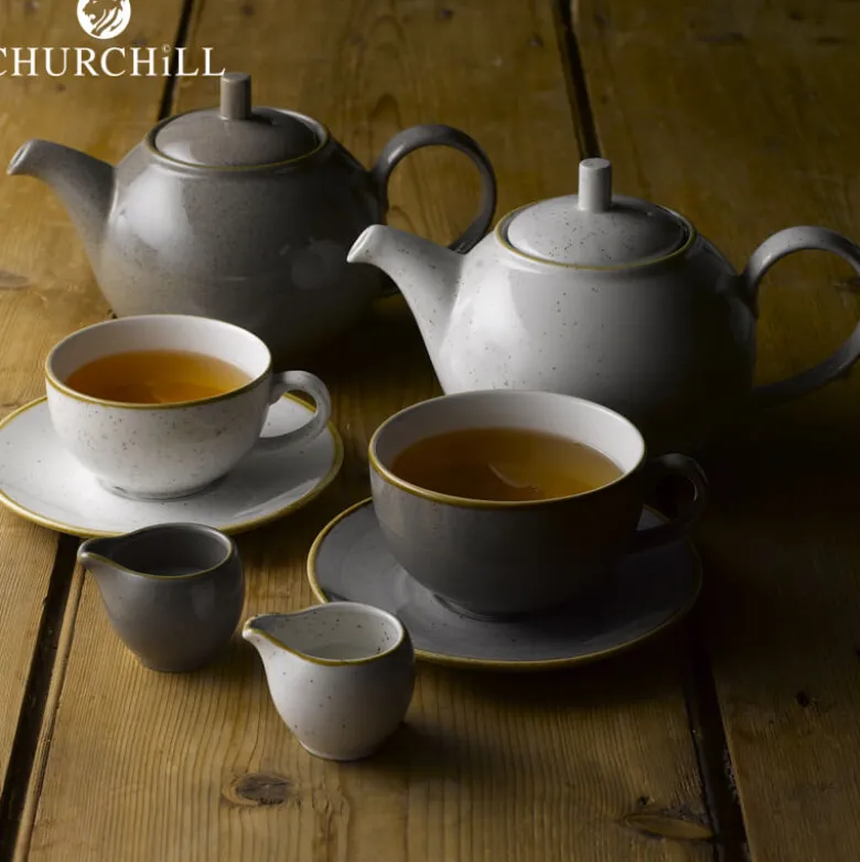 15.6 cm - Churchill Stonecast Piattino Tazza Cappuccino Rotondo In Porcellana