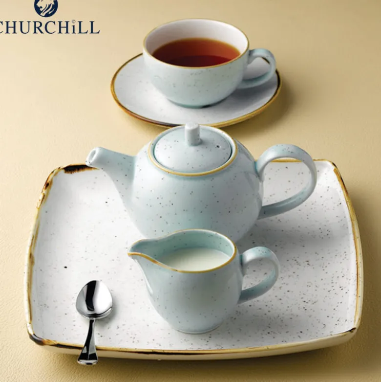 15.6 cm - Churchill Stonecast Piattino Tazza Cappuccino Rotondo In Porcellana
