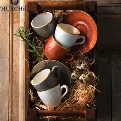 11.8 cm - Churchill Stonecast Piattino Tazzina Caffé Rotondo In Porcellana