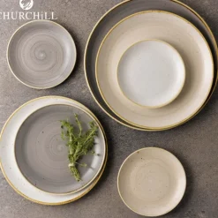 21.7 cm - Churchill Stonecast Piatto Frutta Dessert Rotondo In Porcellana Vetrificata