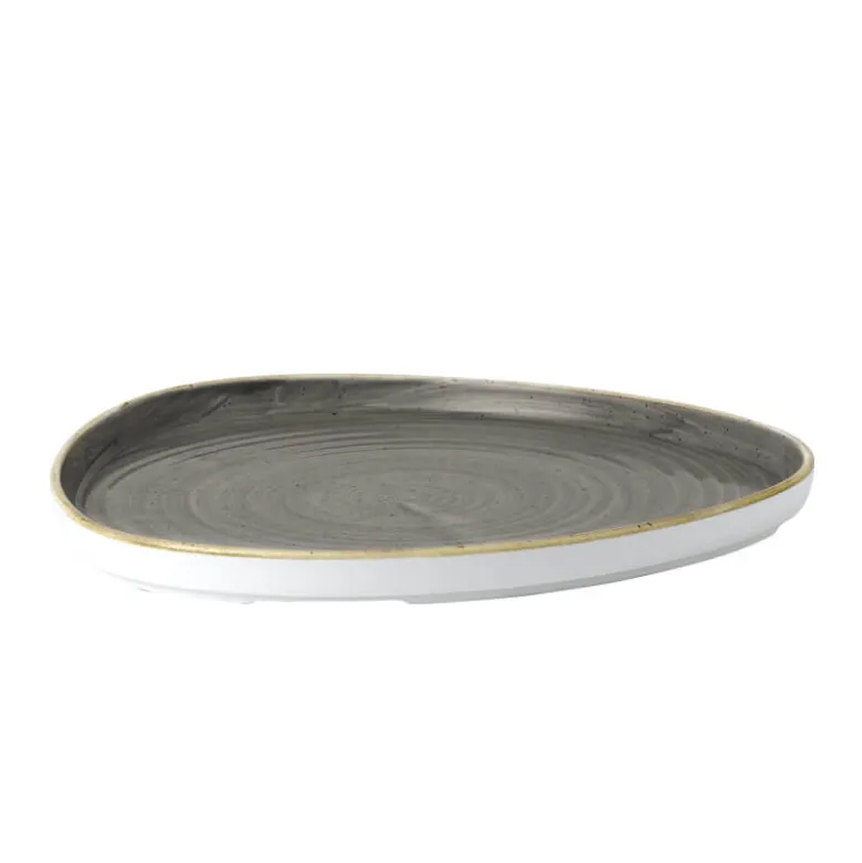 20 cm - Churchill Stonecast Piatto Piano Triangolare In Porcellana Vetrificata