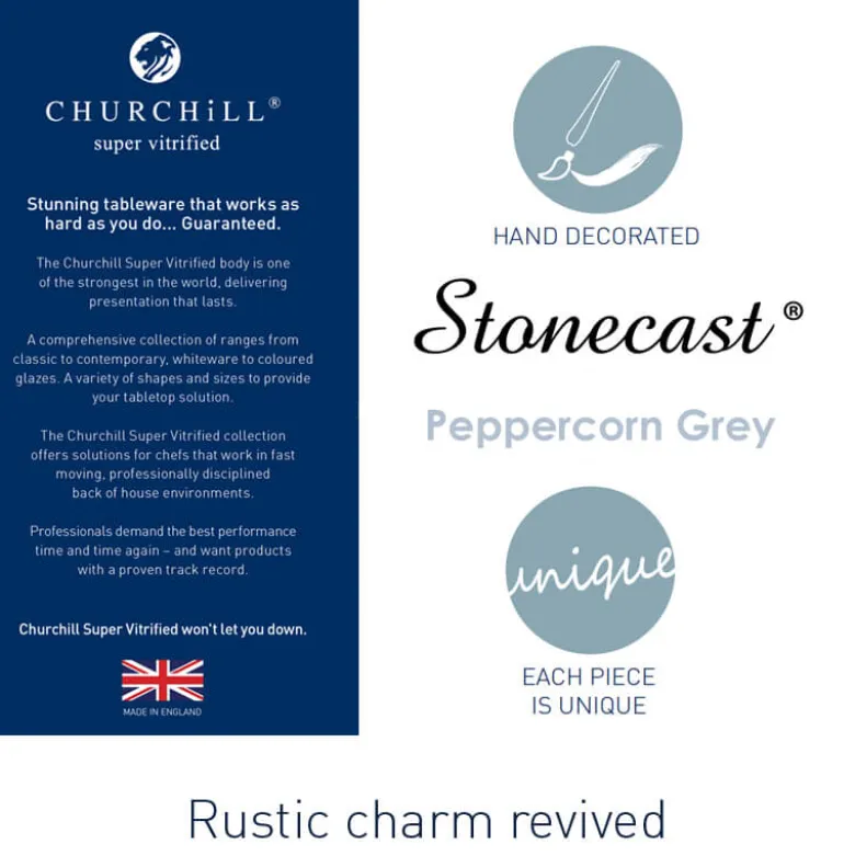 24 cm - Churchill Stonecast Piatto Pasta Rotondo In Porcellana Vetrificata
