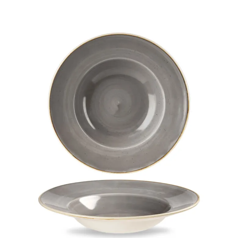 24 cm - Churchill Stonecast Piatto Pasta Rotondo In Porcellana Vetrificata
