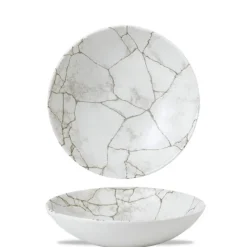 18.2 cm - Churchill Studio Prints Kintsugi Piatto Fondo In Porcellana Vetrificata