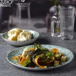 18.2 cm - Churchill Studio Prints Mineral Green Piatto Fondo In Porcellana Vetrificata