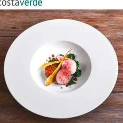 25 cm - Costa Verde Saturno Piatto Fondo In Porcellana - Set 4 Pz