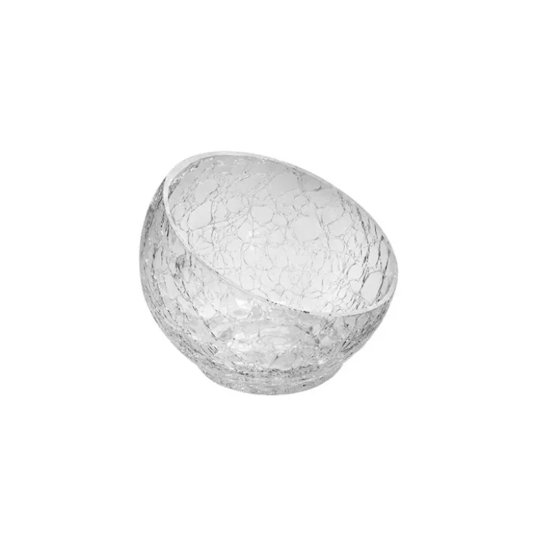 12 cm - Crackle Coppa Dessert Satinato in Vetro - Set 6 Pezzi