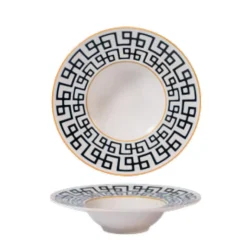 28 cm - Dedalo Piatto Pasta In Porcellana - Set 6 Pz