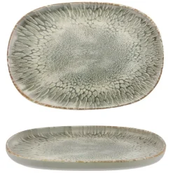 33 cm - Dust PIatto Vassoio Ovale In Stoneware - Set 4 Pz