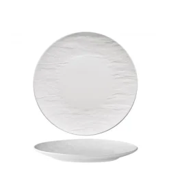 27 cm - Erosion Piatto Piano In Porcellana - Set 3 Pz