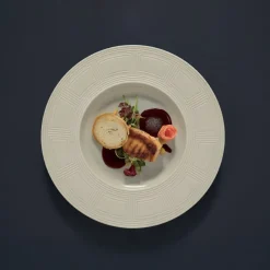 31 cm - Essentia Labyrinth Piatto Fondo Gourmet In Porcellana Set 4 Pz