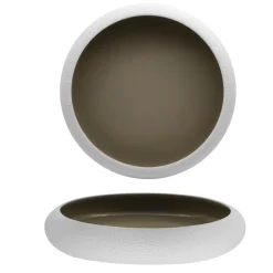 27 cm - Genesys Evo Grey Piatto Presentazione Alto a Nido In Porcellana