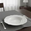 21.5 cm - H&H Blanc Piatto Fondo Festonato In Porcellana Set 6 Pz