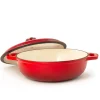 30 cm - H&H Ghisa Casseruola Rotonda Con Coperchio In Ghisa