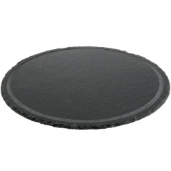 33 cm - Ilsa Piatto Vassoio Rotondo In Ardesia - Set 6 Pz
