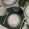 27 cm - Kutahya Porselen Oregon Piatto Pasta In Porcellana - Set 6 Pz