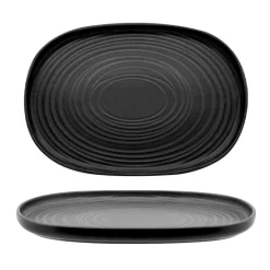 33 cm - Lace PIatto Vassoio Ovale In Stoneware - Set 4 Pz