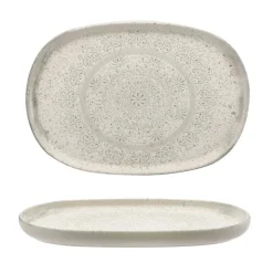 33 cm - Lace PIatto Vassoio Ovale In Stoneware - Set 4 Pz